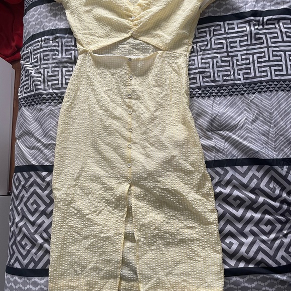 Forever 21 yellow plaid summer midi dress - Picture 3 of 7